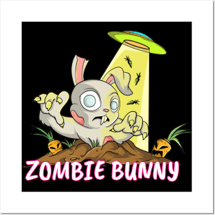 Cute Bunny Zombie Rabbit Posters and Art